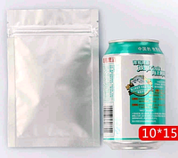 Вакуумдық қап тегіс 10*15см 2*100мк(бекіткіш)PET/AL/PE 3-side seal ziplock alu bag тегіс тұмағыш зиплок