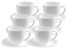 CARINE чайный сервиз белый на 6 персон из 12 предметов (220 мл)
