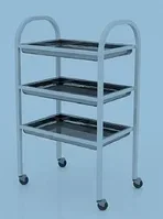 Столик процедурный с 3-мя металлическими поддонами (нержавеющими) СХ-07