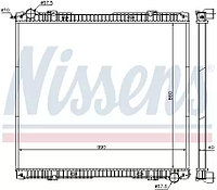 Радиатор системы охлаждения с рамкой алюминиевой пласт. 860×988×42 SCANIA "NISSENS"
