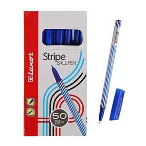 Ручка шариковая Luxor "Stripe" синяя, 0,7 мм, корпус ассорти