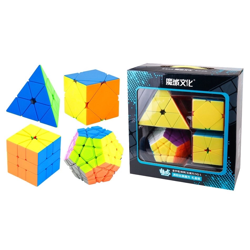 Набор из 4 головоломок - Скваер-1, Пираминкс, Скьюб и Мегаминкс