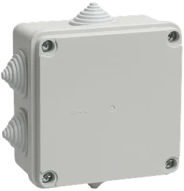 Коробка распаячная КМ41234 для открытой проводки 100х100х50мм IP55 (RAL 7035, 6 гермовводов) IEK