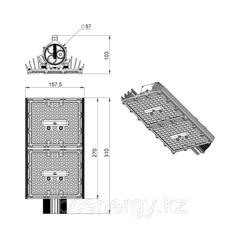 Магистраль v2.0 Мультилинза 100 ЭС 4000К 155×70° - фото 6 - id-p102520005