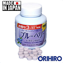 Японский витамин для зрения с Черникой и Витамином A Orihiro Blueberry Most 90 дней, 180 таблеток. Япония