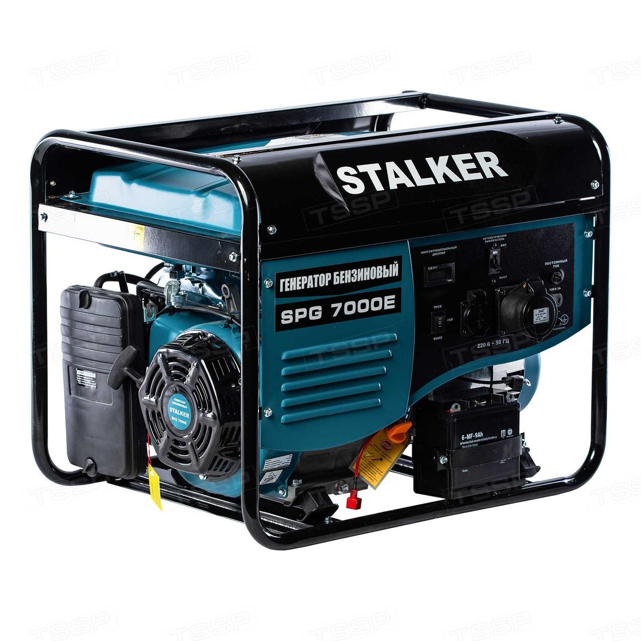 Бензиновый генератор Stalker SPG-7000E / 5кВт / 220В - фото 1 - id-p102536990