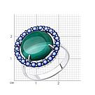 Кольцо из серебра с малахитом и фианитами DIAMANT ( SOKOLOV ) 94-310-00830-2 покрыто  родием, фото 2