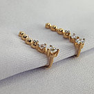 Серебряные серьги каффы Фианит Aquamarine 45500А.6 серебро с позолотой, фото 2