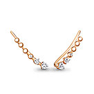 Серебряные серьги каффы Фианит Aquamarine 45500А.6 серебро с позолотой, фото 4