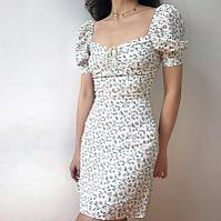 Go Girl Go Французское платье в стиле ретро с квадратным вырезом и пышными рукавами, облегающее платье