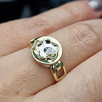 Золотое  кольцо с бриллиантами 0.01Ct VS1/H, EX-Cut, фото 2