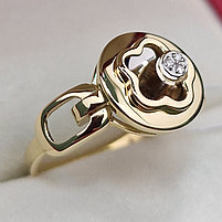 Золотое  кольцо с бриллиантами 0.01Ct VS1/H, EX-Cut, фото 7
