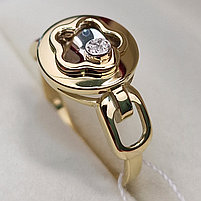 Золотое  кольцо с бриллиантами 0.01Ct VS1/H, EX-Cut, фото 10