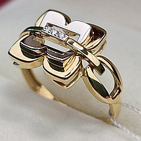 Золотое  кольцо с бриллиантами 0.02Ct VS1/H, EX-Cut, фото 4