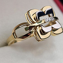 Золотое  кольцо с бриллиантами 0.02Ct VS1/H, EX-Cut, фото 5