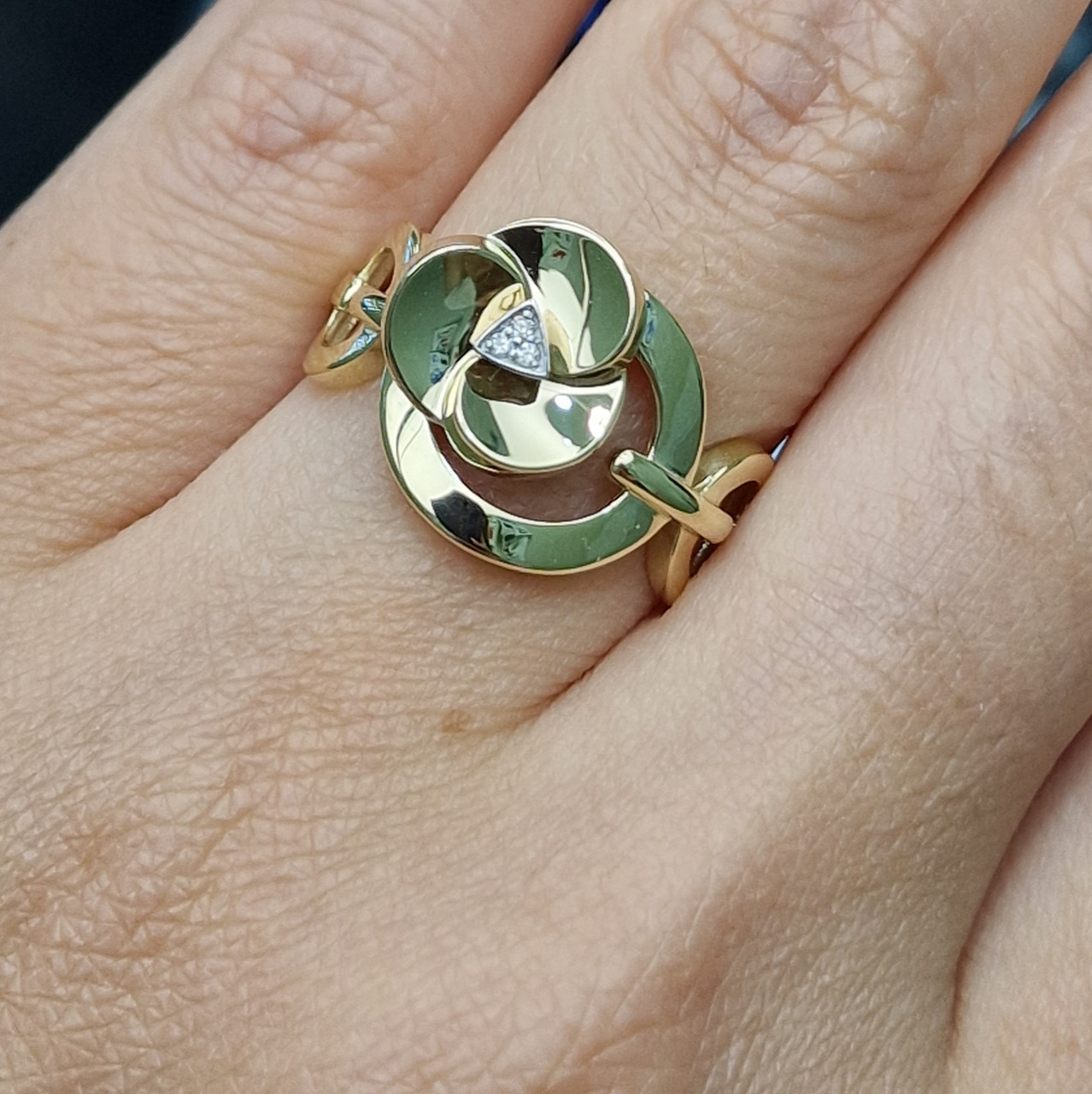 Золотое кольцо с бриллиантами 0.02Ct VS1/H, EX-Cut размер 18,5 - фото 4 - id-p102540639