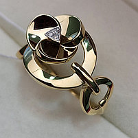 Золотое  кольцо с бриллиантами 0.02Ct VS1/H, EX-Cut, фото 5