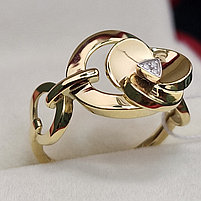 Золотое  кольцо с бриллиантами 0.02Ct VS1/H, EX-Cut, фото 7