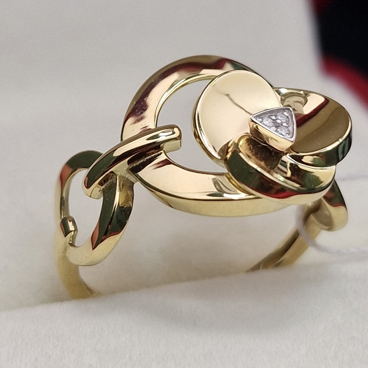 Золотое кольцо с бриллиантами 0.02Ct VS1/H, EX-Cut размер 18,5 - фото 7 - id-p102540639