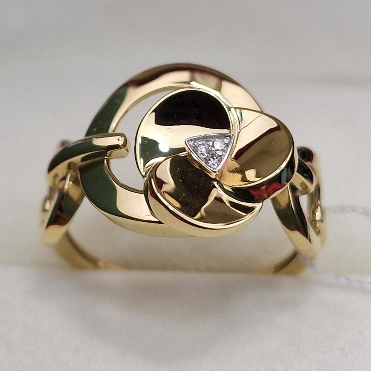 Золотое кольцо с бриллиантами 0.02Ct VS1/H, EX-Cut размер 18,5 - фото 9 - id-p102540639