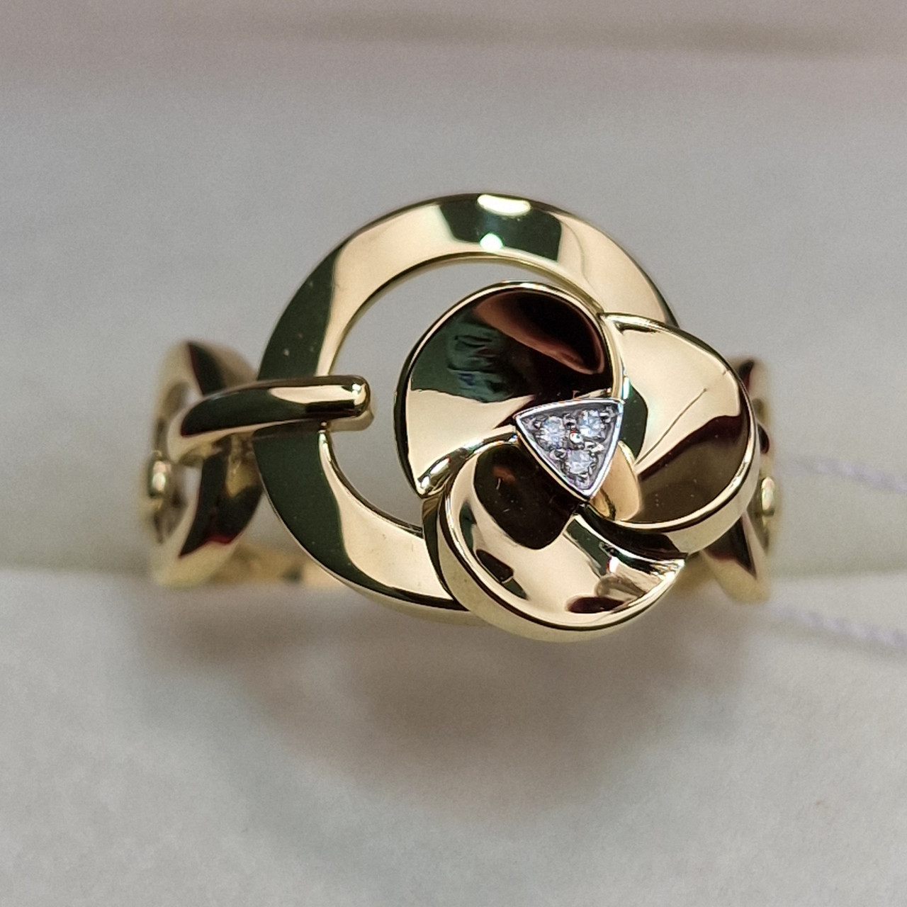 Золотое кольцо с бриллиантами 0.02Ct VS1/H, EX-Cut размер 18,5 - фото 8 - id-p102540639