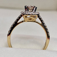 Золотое  кольцо с бриллиантами 0.68Ct VS1/M-H, VG-Cut, фото 7
