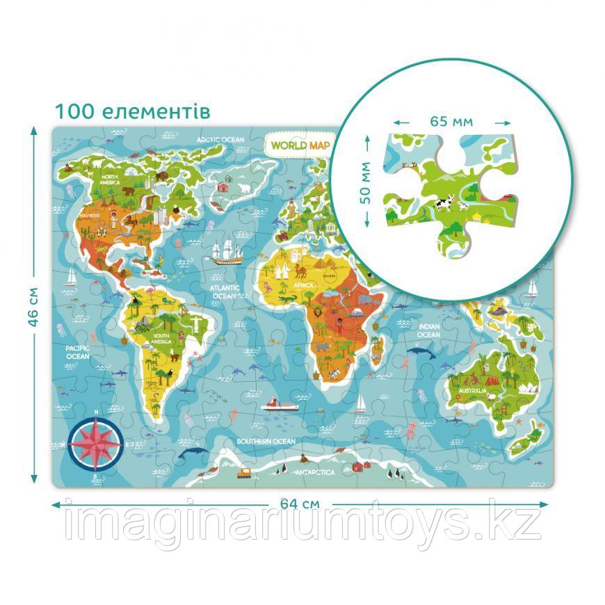 Пазл Карта Мира 100 элементов - фото 3 - id-p102541560