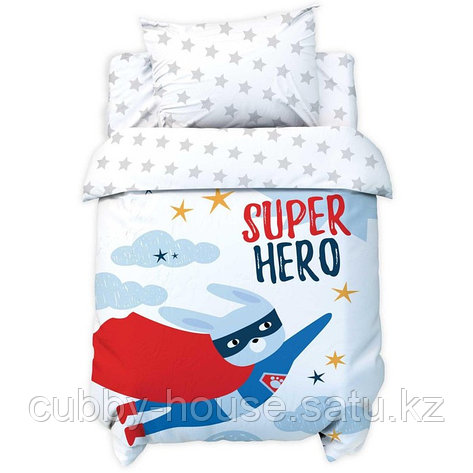 Постельное бельё детское Крошка Я "Super hero", 112х147 см, 60х120+20 см, 40х60 см, 100% хлопок, фото 2