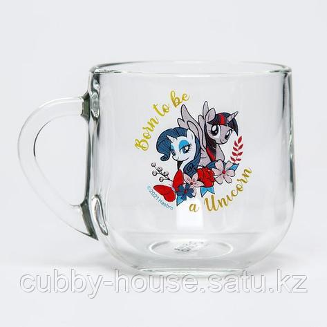 Кружка стеклянная "Born to be a unicorn", My little pony, 300 мл. 6889270, фото 2