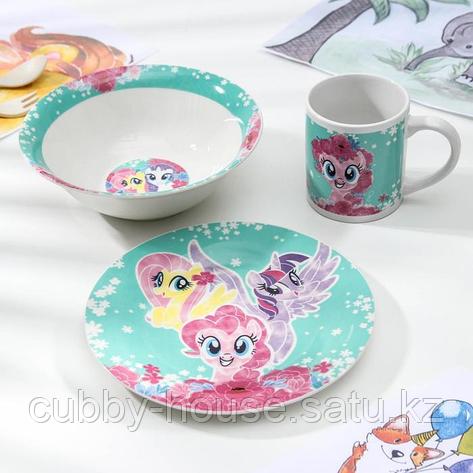 Набор посуды My Little Pony, 3 предмета: кружка 240 мл, миска 18 см, тарелка 19 см, фото 2