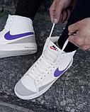 Кеды Nike Blazer выс бел фиолет, фото 2