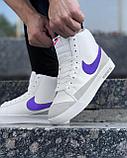 Кеды Nike Blazer выс бел фиолет, фото 3