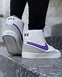 Кеды Nike Blazer выс бел фиолет, фото 5