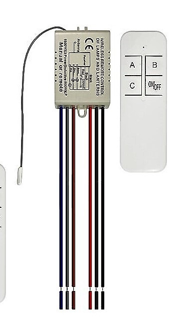 Беспроводной выключатель 3-канальный 220 В с пультом для люстры - фото 4 - id-p102554261