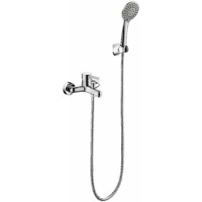 F6332366CP-01-RUS BRAVAT SLIM Смеситель для ванны короткий излив с аксессуарами (к/к 12)