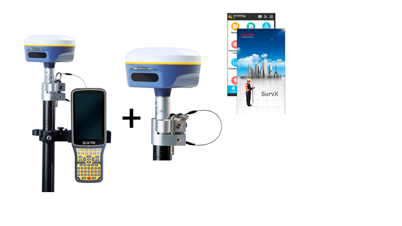 Комплект геодезического оборудования БАЗА+РОВЕР Геодезический GNSS South G2