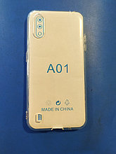 Чехол для Samsung А01 , силиконовый, прозрачный