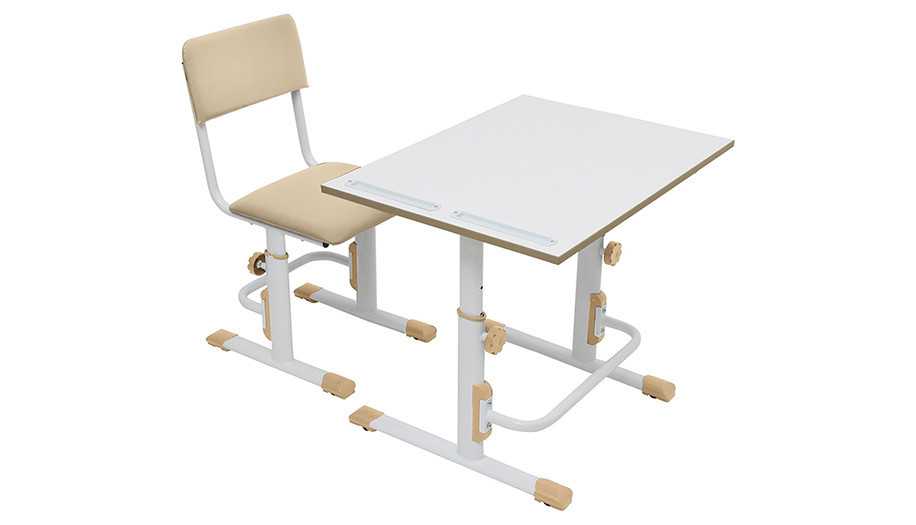 Комплект Polini kids растущая парта-трансформер M1 75х55 см и стул регулируемый