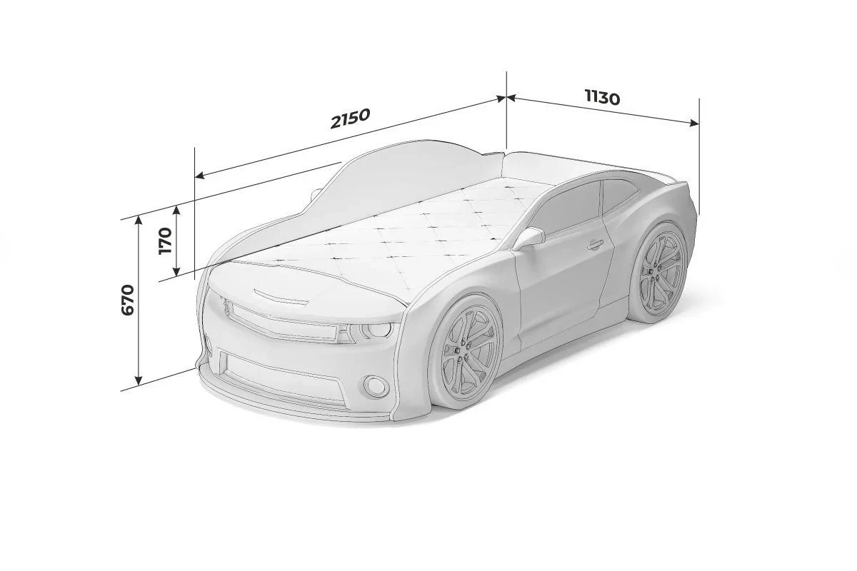 Кровать машинка объемная (3d) EVO "Camaro" желтый