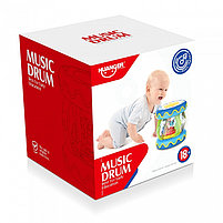 HAUNGER Игрушка развивающая Барабан-карусель (большой) Голубой 21*21*23 см (свет,звук)(в кор.24 шт), фото 3