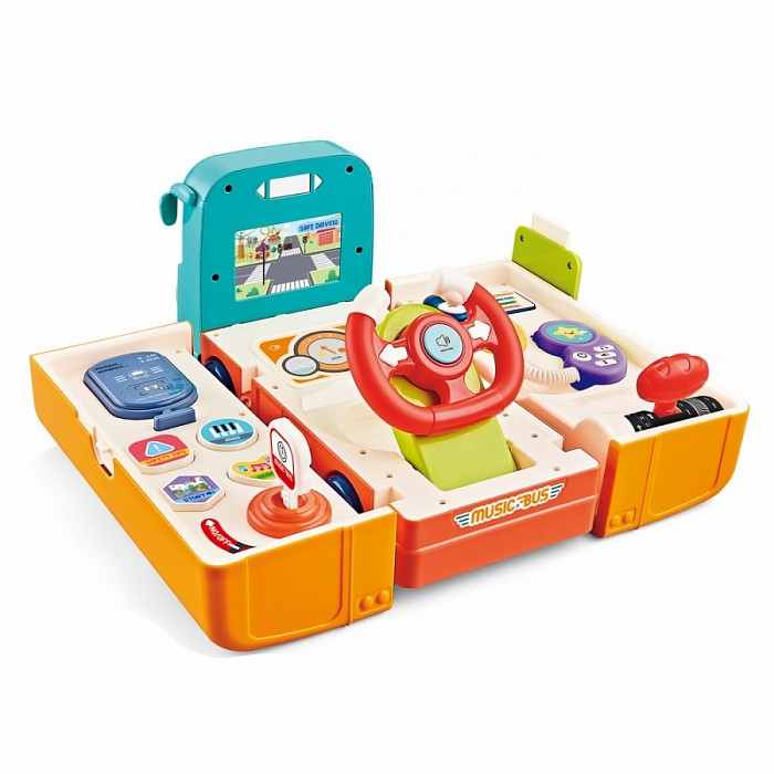 Игровой набор Pituso Автомобилист-Школьный музыкальный автобус Orange/Оранжевый.