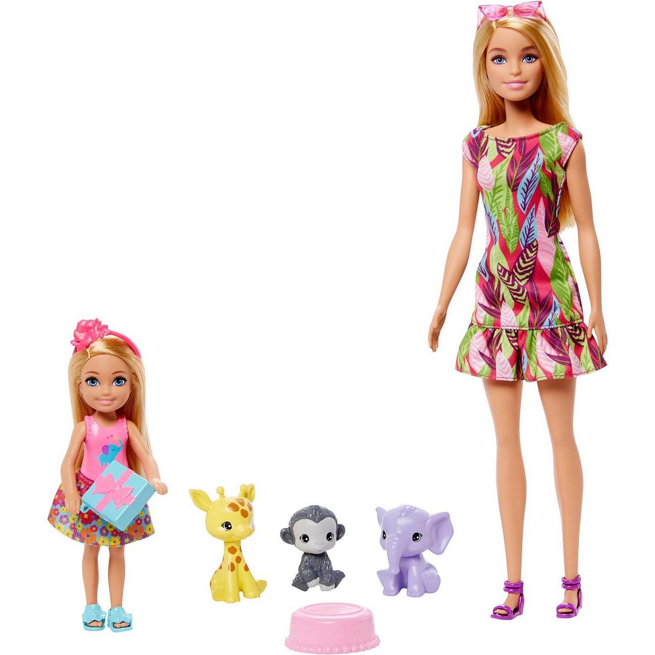 Набор игровой Barbie 2куклы +3питомца