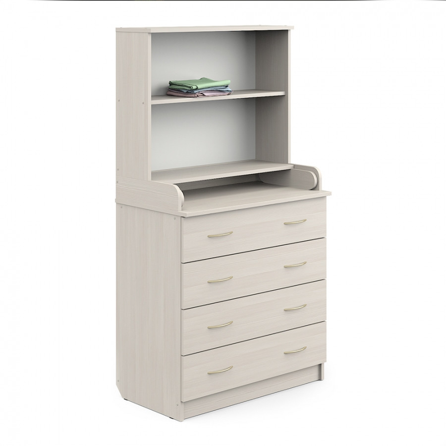 Детский комод Атон 80/4 ЛДСП с полкой бодега cветлый