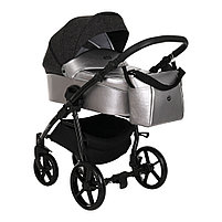 Коляска 2 в 1 Tutis Novo Reflective Кожа Pearl Metalic/Black Reflective Print, фото 3
