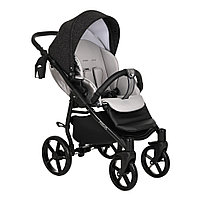 Коляска 2 в 1 Tutis Novo Reflective Кожа Pearl Metalic/Black Reflective Print, фото 5