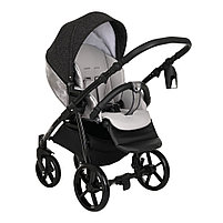 Коляска 2 в 1 Tutis Novo Reflective Кожа Pearl Metalic/Black Reflective Print, фото 7