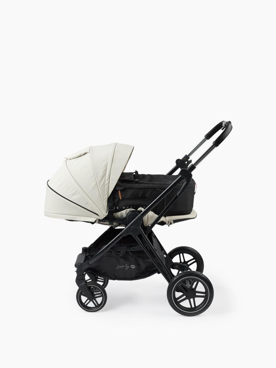 Коляска прогулочная Happy Baby LUNA PRO (beige (черная экокожа))