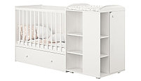 Кроватка-трансформер детская Polini kids Ameli 800 с комодом, белый, фото 4