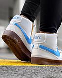 Кеды Nike Blazer выс бел син, фото 5