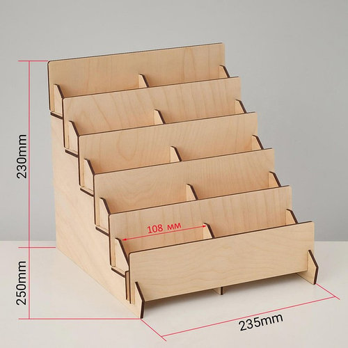 Подставка под открытки 10 ячеек по 10,8 см, 235*230*250, толщина 4мм ...
